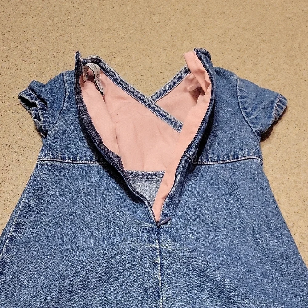 Vintage Y2k Baby Gap Denim Dress 2002 Blue (SIZE 12-18 MONTHS)